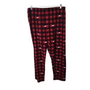 Place Pajama Pants Women's Size XXL Red Black Plaid Bears